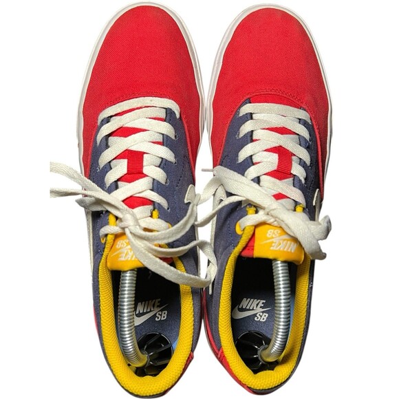 Nike Charge Solarsoft SB University Red, Navy & Yellow Canvas Shoes Men Size 9.5 - Picture 7 of 12